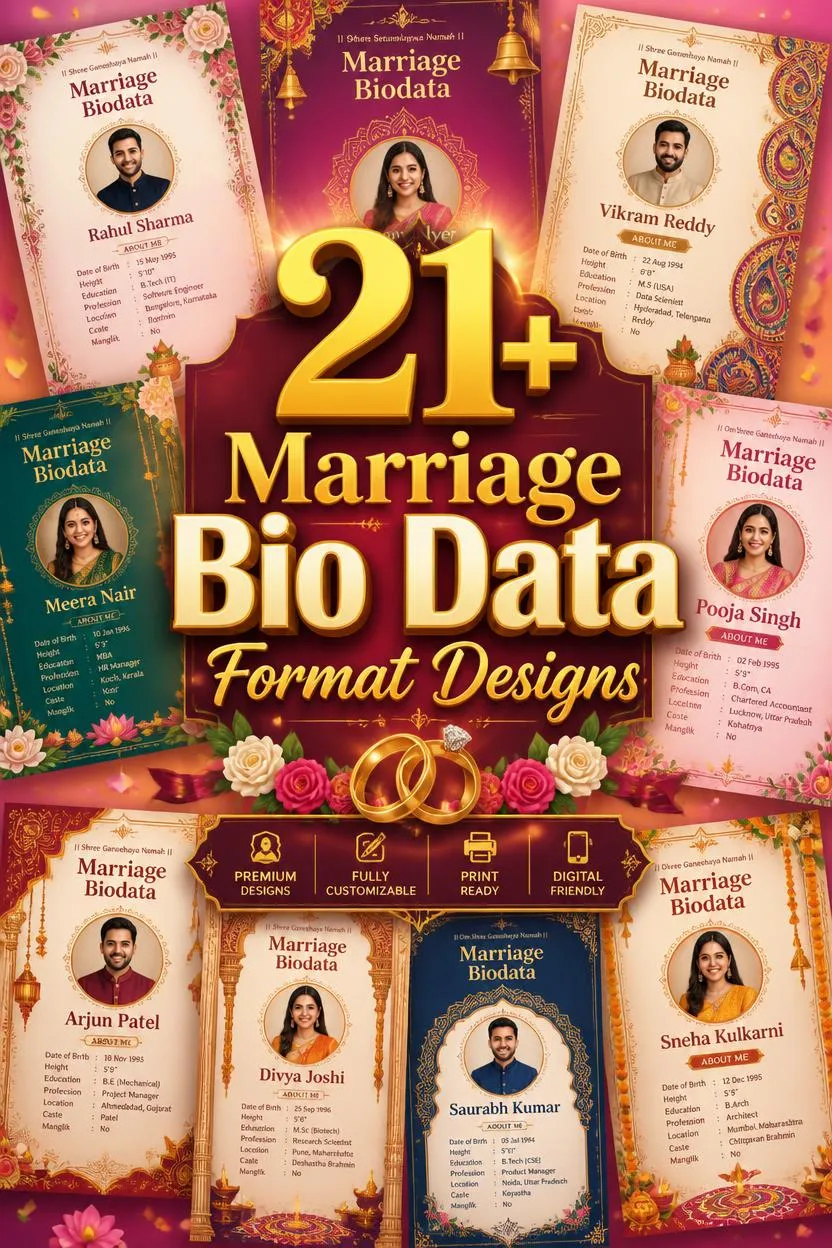 Marriage Biodata Template Free Download