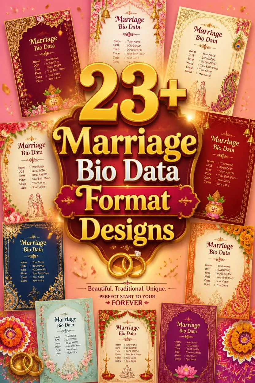 Marriage Biodata Border Design & Background Frames